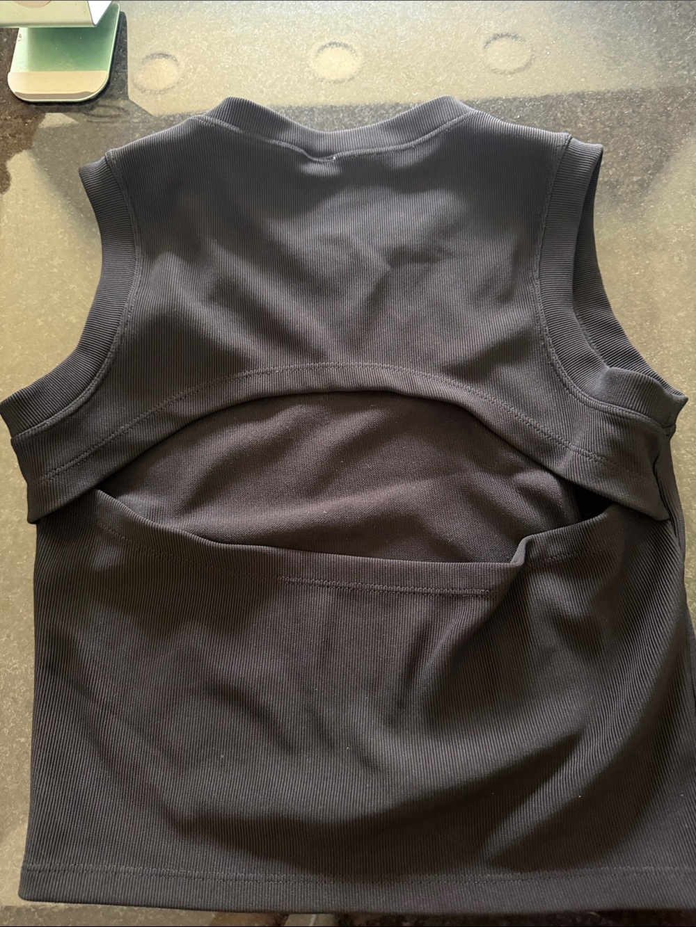 Open back workout top